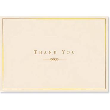 Peter Pauper Press Gold And Cream Thank You Notes
