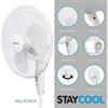 Staycool 16" Pedestal Fan With 3 Speed Settings Oscillation White