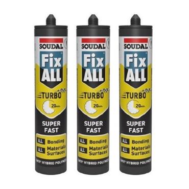 Soudal FixALL Turbo Super Fast Sealant/Adhesive Triple Promotion Pack
