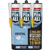 Soudal FixALL Crystal Sealant/Adhesive Triple Promotion Pack