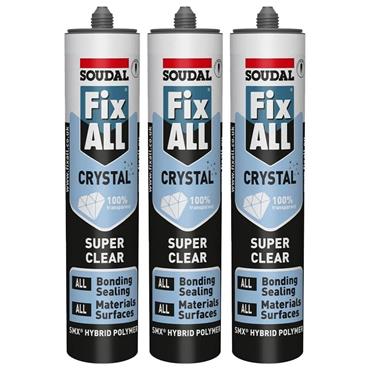 Soudal FixALL Crystal Sealant/Adhesive Triple Promotion Pack