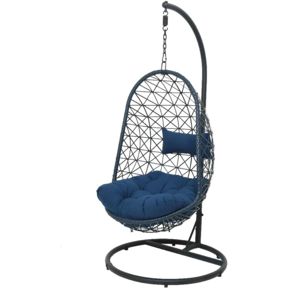 Rattan Hanging Egg Chair Blue EEC Homevalue Balbrigggan Co. Dublin