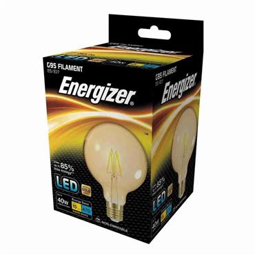 Energizer E27 Led G95 Filament Bulb Warm White 470 Lumens 5W (40W)
