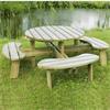 Garden Collection Avoca Wooden 8 Seater Round Picnic Table