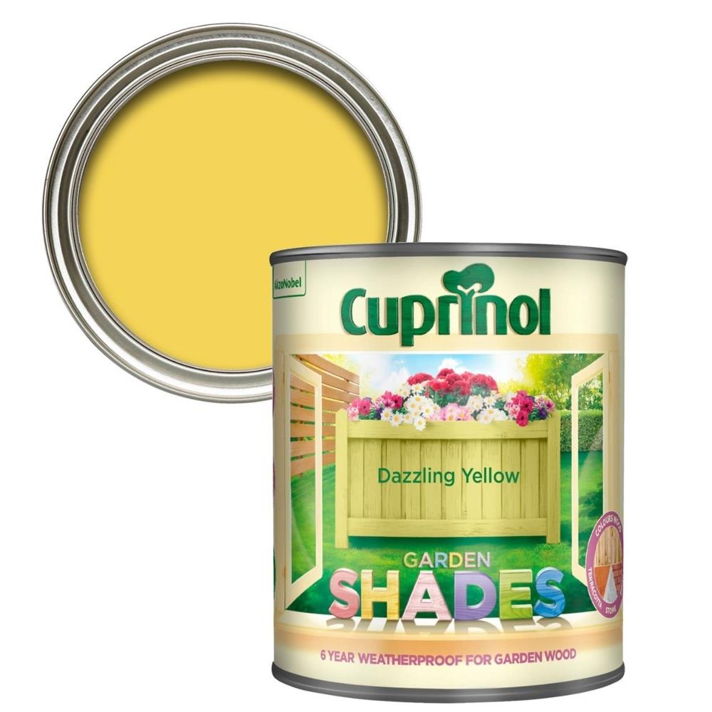 Cuprinol Garden Shades Paint 1L Dazzling Yellow EEC Homevalue
