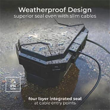 Collapsable Weatherproof Box w/4 Socket 8m Extension Lead