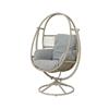Premium Wicker Swivel Egg Chair in Grey with Grey Cushion