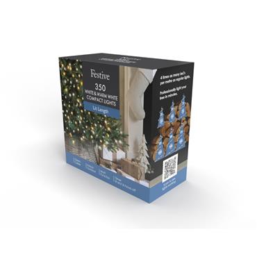 350 Compact Lights - White and Warm White Light/Green Cable