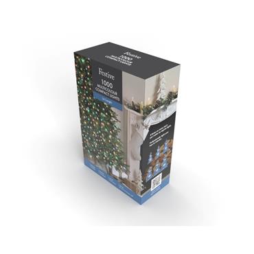 1000 Compact Lights - Multi-Coloured Light/Green Cable