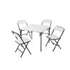 Folding Table and 4 Chairs in 1 Box - White