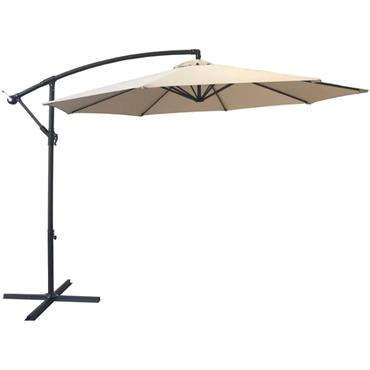 Alum Overhang 3m with Solar LED - Taupe