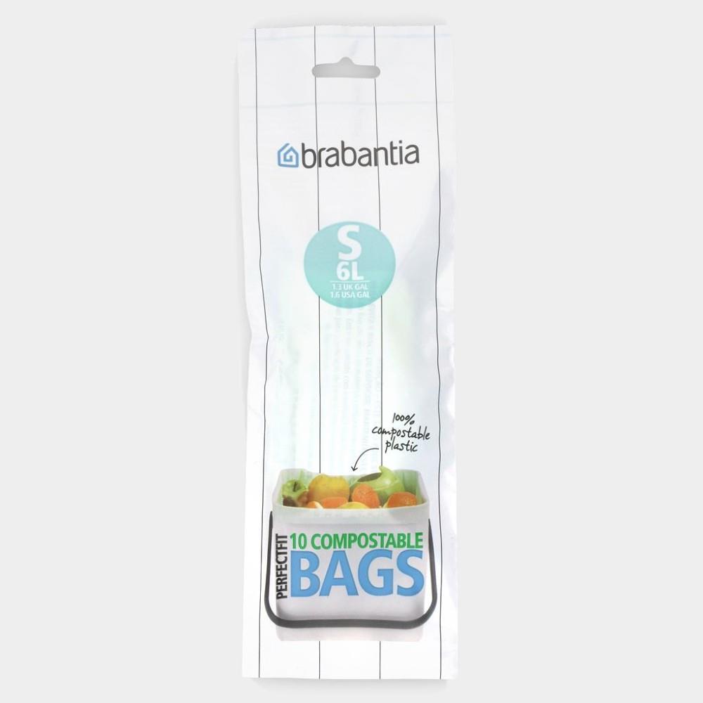 Brabantia Bin Liners 10 Bag roll Compostable EEC Homevalue