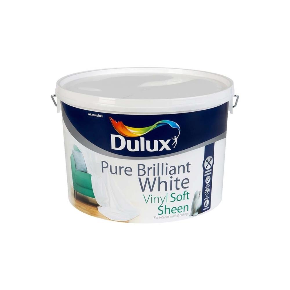 Dulux Vinyl Soft Sheen Paint White 10L EEC Homevalue Balbrigggan