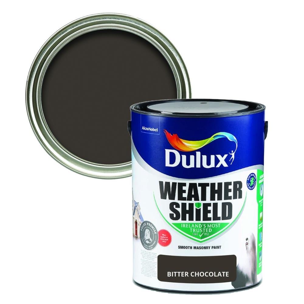 Dulux Weathershield Smooth Masonry Paint 5L Bitter Chocolate EEC
