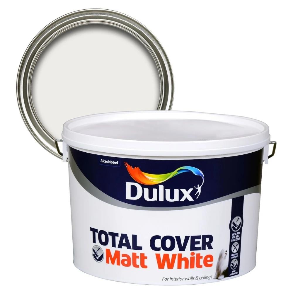 Dulux Total Cover Paint White 10L EEC Homevalue Balbrigggan Co. Dublin