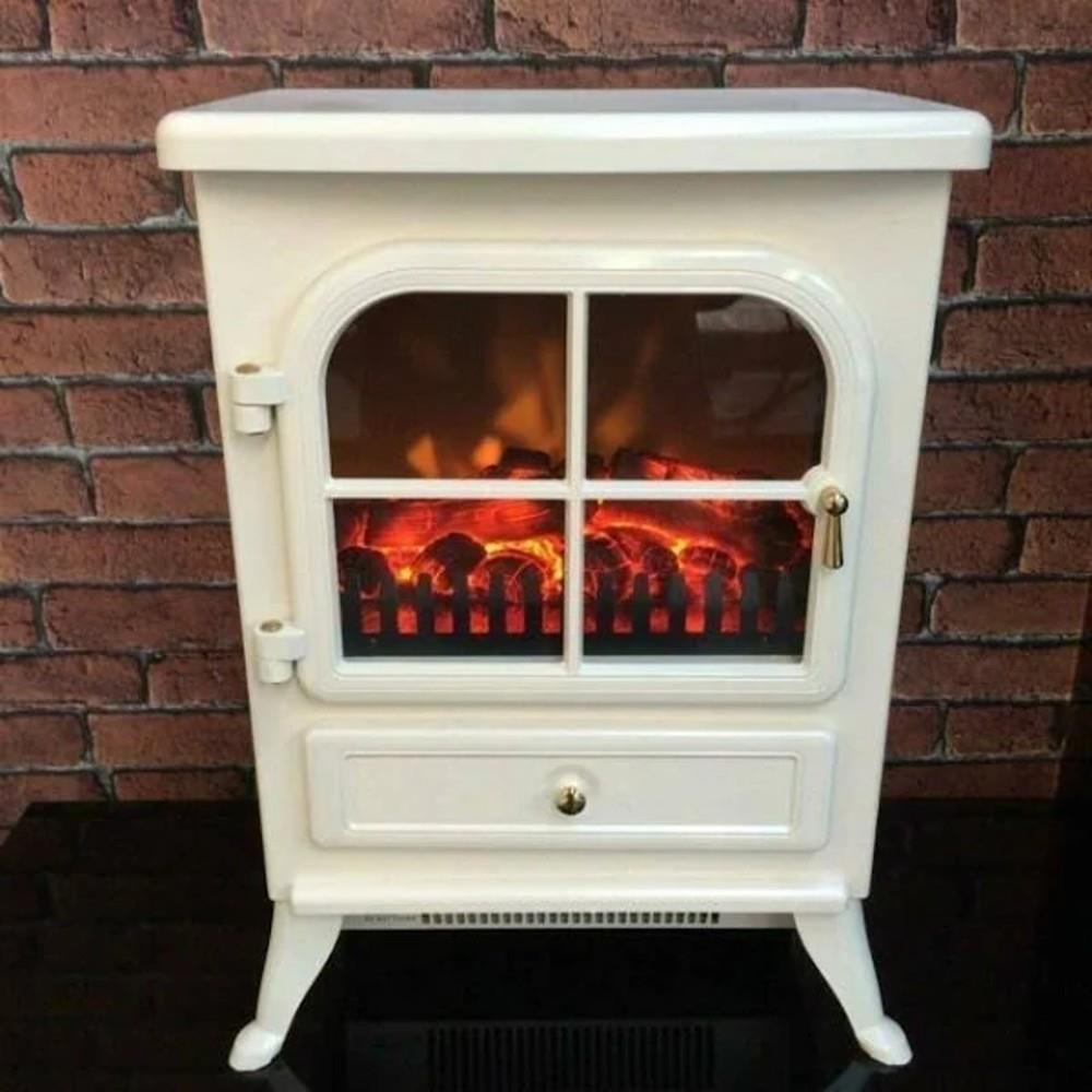 Classic Cream Electric Stove Flame Effect 1800W EEC Homevalue