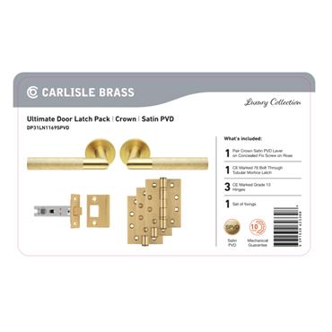Ultimate Door Latch Pack Luxury Collection Crown Satin Brass