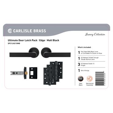 Ultimate Door Latch Pack Luxury Collection Edge Matt Black
