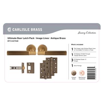 Ultimate Door Latch Pack Luxury Collection Lines Antique Brass