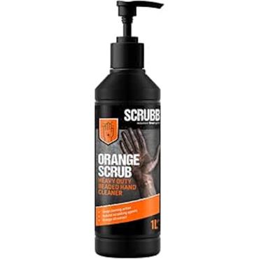 SCRUBB Orange Scrub Heavy Duty Beaded Hand Cleaner, Deep Cleaning Action with Scrubbing Agents, 1L P