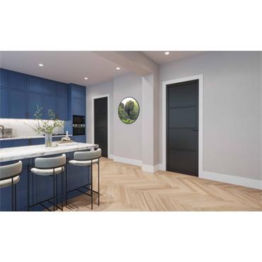Merrion 4 Panel Black Prefinished Solid Door