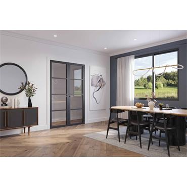 Ailesbury 4 Panel Black Prefinished Opaque Door