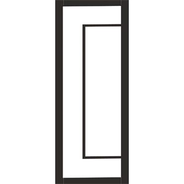 Dalkey Black 1 Panel Deco Prefinished Clear Door