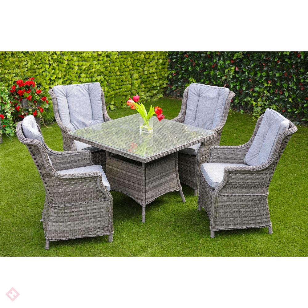 Outdoor Lux Amalfi 4 Seater Outdoor Dining Set Square EEC Homevalue