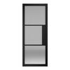 SEATTLE 3 LITE REEDED GLASS BLACK DOOR