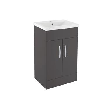 PLAZZA 600mm 2 Door Floor Satin Anthracite