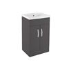 PLAZZA 600mm 2 Door Floor Satin Anthracite