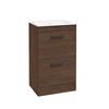 Sonas Corta Floor Standing Cabinet Two Drawer Sable Ash Black Handle 50cm