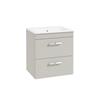 Sonas Corta Wall Hung Cabinet Two Drawer Whispering Willow Chrome Handle 50cm