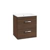 Sonas Corta Wall Hung Cabinet Two Drawer Sable Ash Chrome Handle 50cm