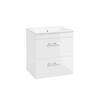 Sonas Corta Wall Hung Cabinet Two Drawer Gloss White Chrome Handle 50cm