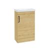 Sonas Corta Floor Standing Cabinet Cloakroom Honey Oak Black Handle 50cm