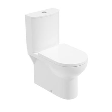 Eden fully shrouded close coupled WC pan, cistern and alpha soft close seat