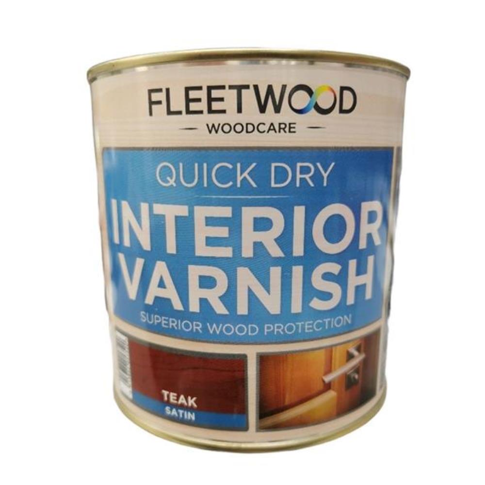 Fleetwood Interior Varnish Teak 1L Satin EEC Homevalue Balbrigggan Co. Dublin