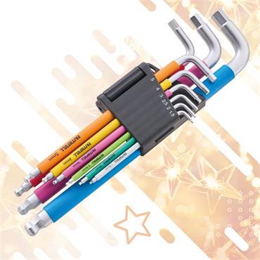 9 Piece Colour Coded Hex Key Set