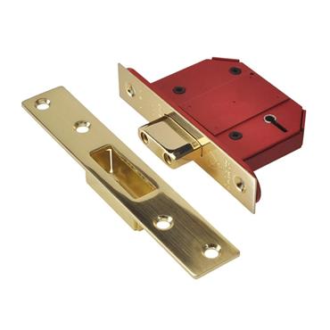 Union BS 5 Lever Mortice Deadlock 68mm 2.5in Satin Brass