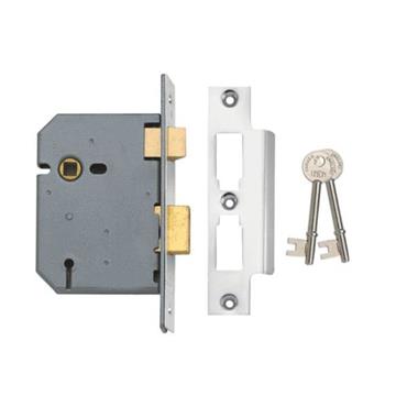 Union Mortice Lock 3 Lever 3" Satin Chrome Sashlock