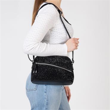 RIEKER H1031 HANDBAG - BLACK SPARKLE