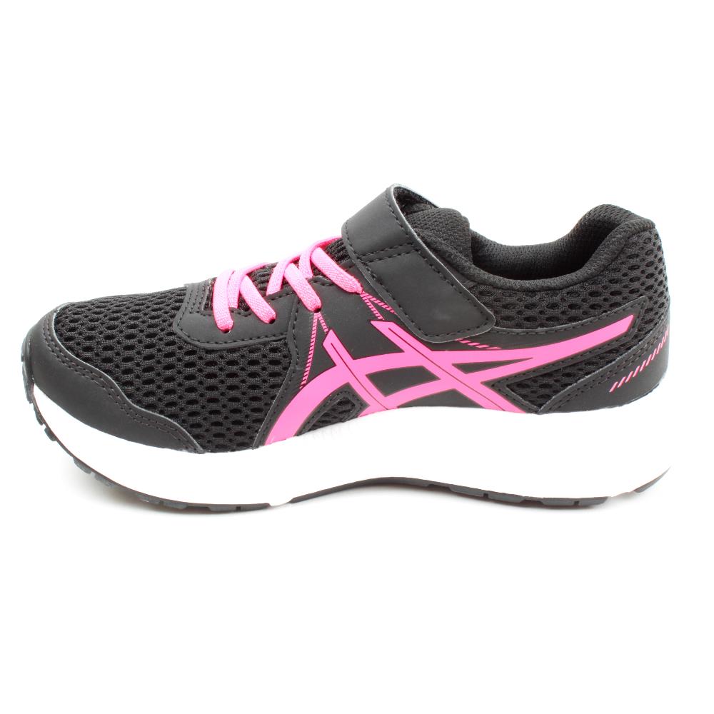 black and pink asics trainers