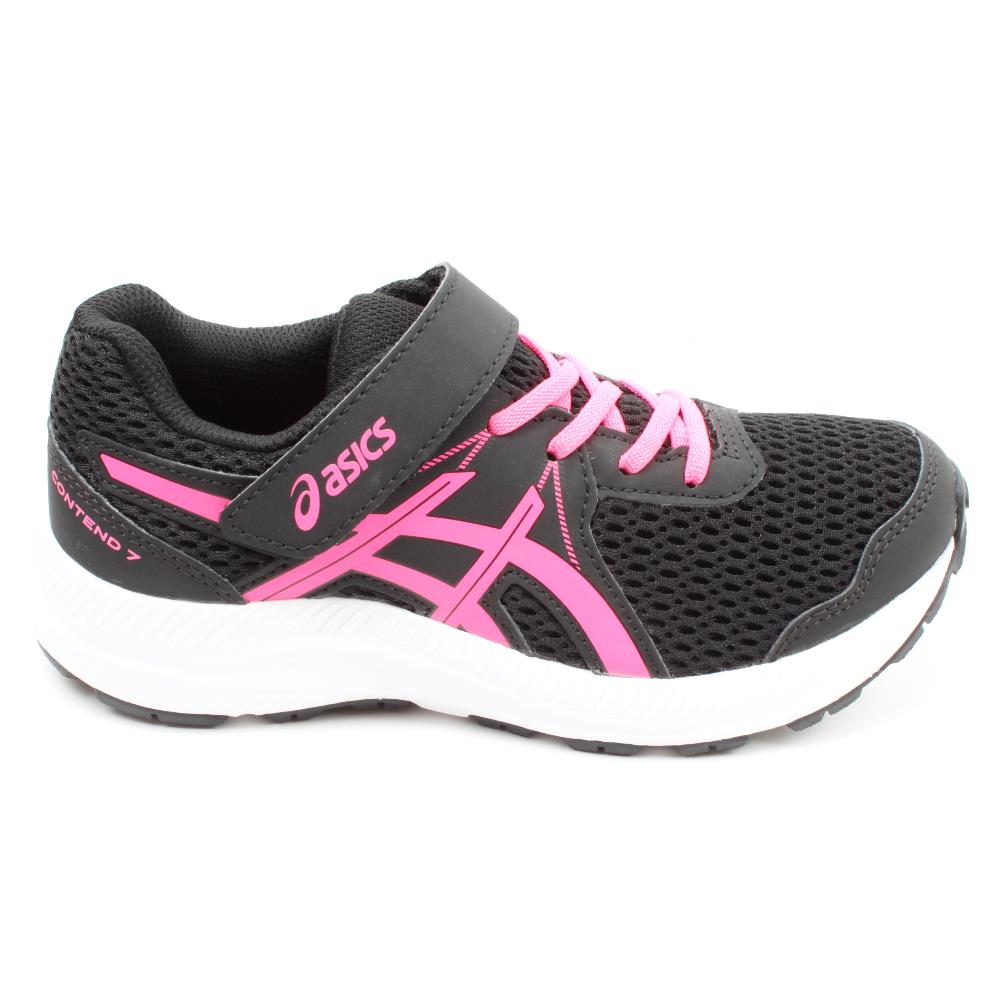black and pink asics trainers