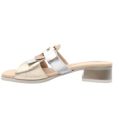 PITILLOS 11204 HEELED MULE - GOLD