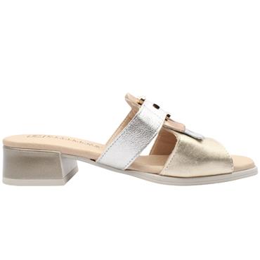 PITILLOS 11204 HEELED MULE - GOLD