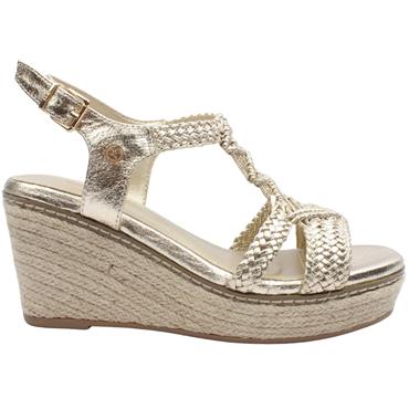 XTI 145456 WEDGE SANDAL - GOLD