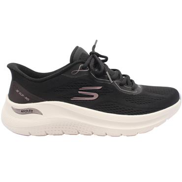 SKECHERS 150338 TRAINER - BLACK ROSE