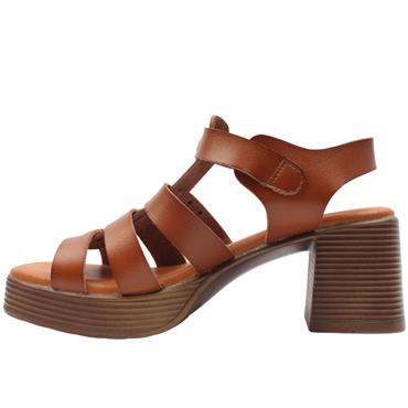 REFRESH 175095 BLOCK HEEL SANDAL - TAN