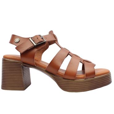 REFRESH 175095 BLOCK HEEL SANDAL - TAN